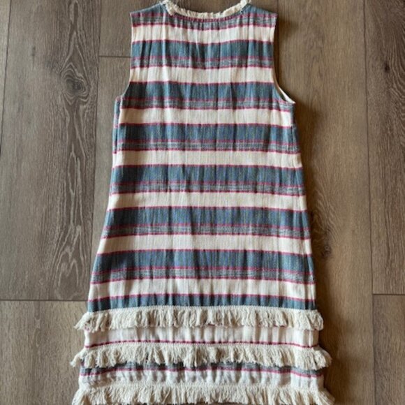 Anthropologie Holding Horses Fringe Stripe Shift Dress Size 4 - Picture 5 of 5